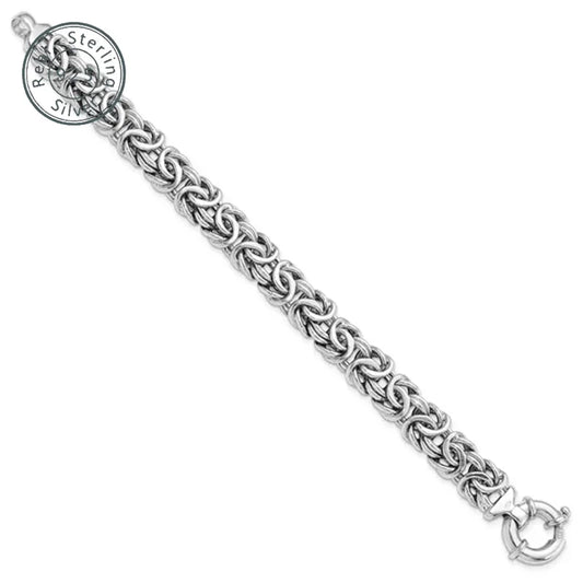 Women’s Italian 925 Sterling Silver Byzantine Bracelet – 6mm Handmade Luxury Chain Jewelry