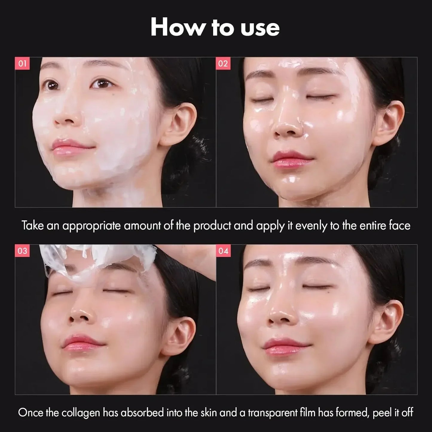 Real Collagen Fit Wrapping Mask – 670,000ppm Collagen Peel-Off Facial Mask for Firming, Hydration, Glow & Glass Skin - Foshkan.com