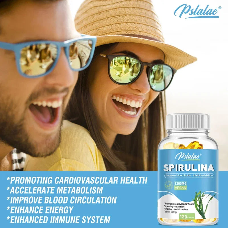 Organic Spirulina Capsules – Antioxidant Support for Heart, Eye & Brain Health | Natural Superfood Supplement - Foshkan.com