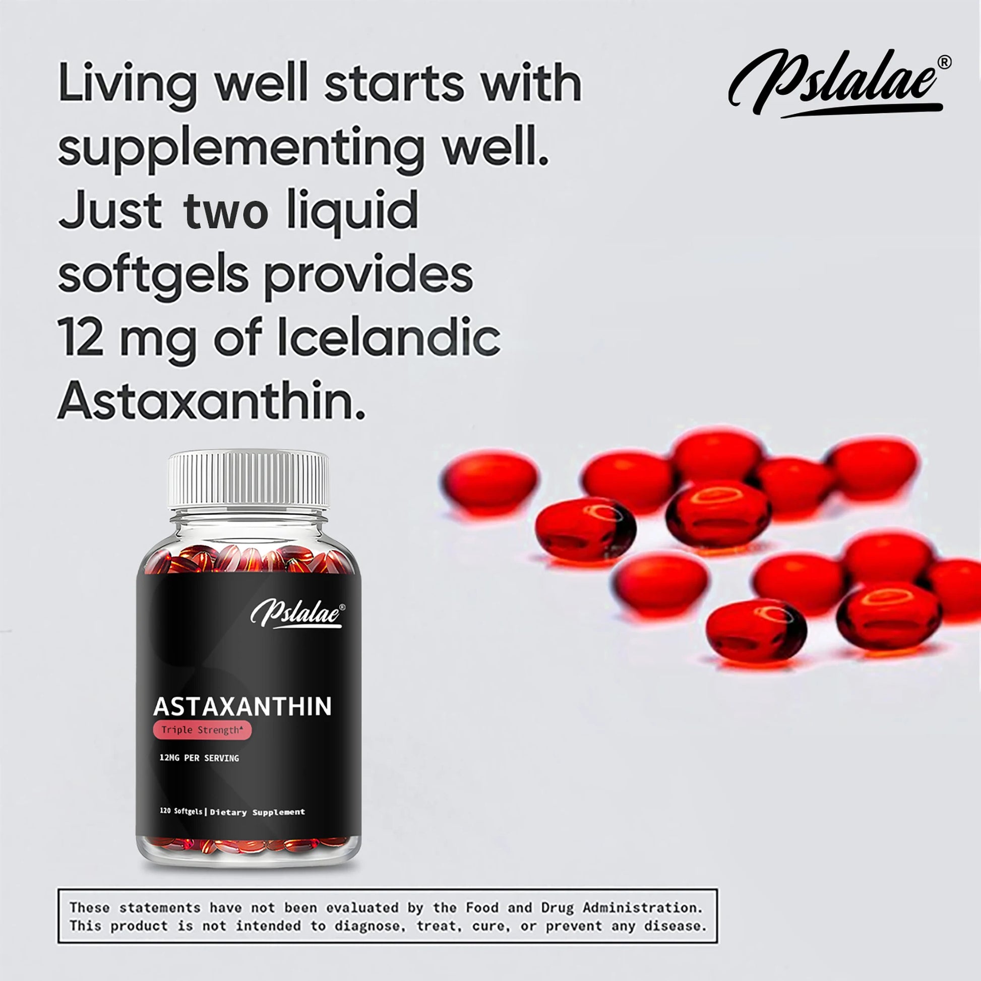 Astaxanthin Supplement – 120 Capsules | Antioxidant for Eye, Skin, Joint & Heart Health | Metabolism & Immune Support - Foshkan.com