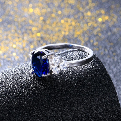 Luxury S925 Sterling Silver Ring for Women – AAAAA Zircon Oval Cut Olive Green, Royal Blue, Red, Emerald Stone | Elegant Wedding & Party Jewelry Gift