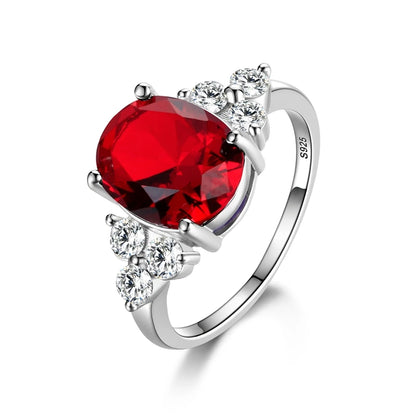 Luxury S925 Sterling Silver Ring for Women – AAAAA Zircon Oval Cut Olive Green, Royal Blue, Red, Emerald Stone | Elegant Wedding & Party Jewelry Gift