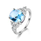 Luxury S925 Sterling Silver Ring for Women – AAAAA Zircon Oval Cut Olive Green, Royal Blue, Red, Emerald Stone | Elegant Wedding & Party Jewelry Gift