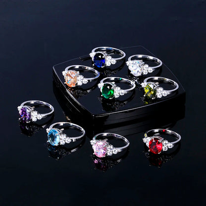 Luxury S925 Sterling Silver Ring for Women – AAAAA Zircon Oval Cut Olive Green, Royal Blue, Red, Emerald Stone | Elegant Wedding & Party Jewelry Gift