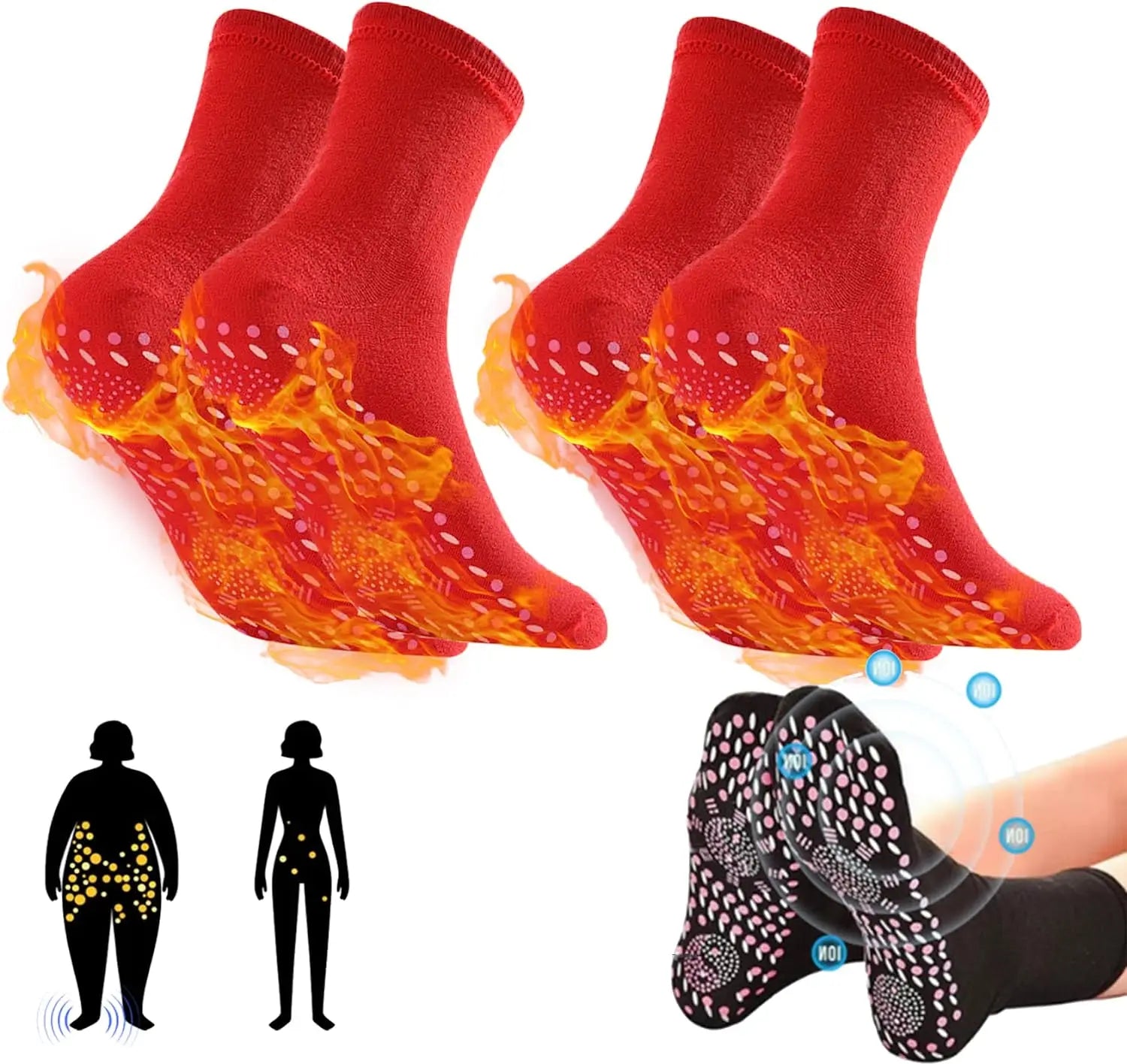 Tourmaline Slimming Health Socks – Self-Heating Thermotherapy Socks for Men & Women | Circulation, Detox & Weight Support - Foshkan.com