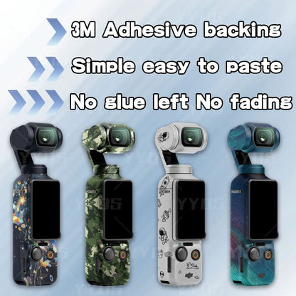 DJI Osmo Pocket 3 Full-Body PVC Sticker – Anti-Scratch Colorful Protective Decal Wrap Set for Sports Camera Customization - Foshkan.com