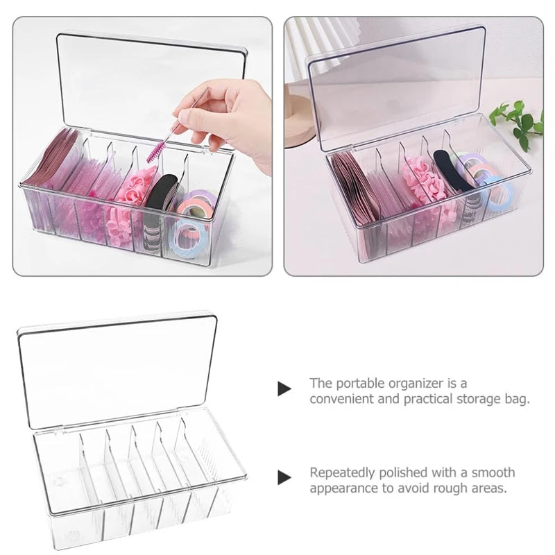 Transparent Eyelash Organizer Display Rack – Lash Extension Storage Box for Eyelash Tools, Cotton Swabs & Grafting Supplies - Foshkan.com