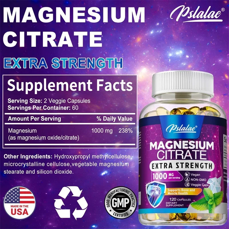 Magnesium Citrate - Supports Digestive Health, Muscle, Nerve, Bone and Heart Health - Foshkan.com