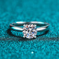 EWYA Classic D Color 4 Prong 0.5-2CT Moissanite Rings For Women Fine Jewelry S925 Sterling Silver Diamond Ring Wedding Band Gift - Foshkan.com
