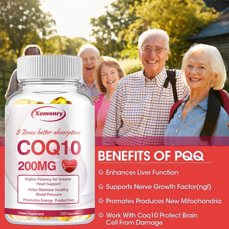 Coenzyme Q10 200mg Capsules – Cardiovascular & Heart Health Support, Natural Energy & Joint Care Supplement - Foshkan.com