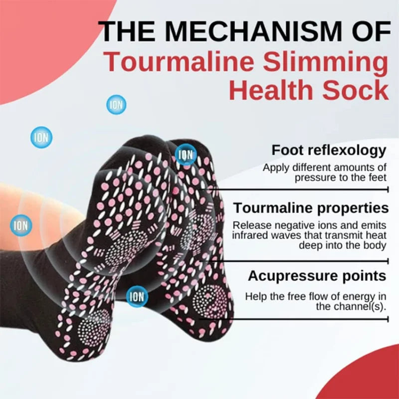 Tourmaline Slimming Health Socks – Self-Heating Thermotherapy Socks for Men & Women | Circulation, Detox & Weight Support - Foshkan.com