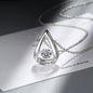 D Color 1 Carat Moissanite Teardrop Pendant Necklace for Women – S925 Sterling Silver Pt950 Chain | Elegant Wedding Jewelry Gift