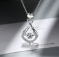 D Color 1 Carat Moissanite Teardrop Pendant Necklace for Women – S925 Sterling Silver Pt950 Chain | Elegant Wedding Jewelry Gift