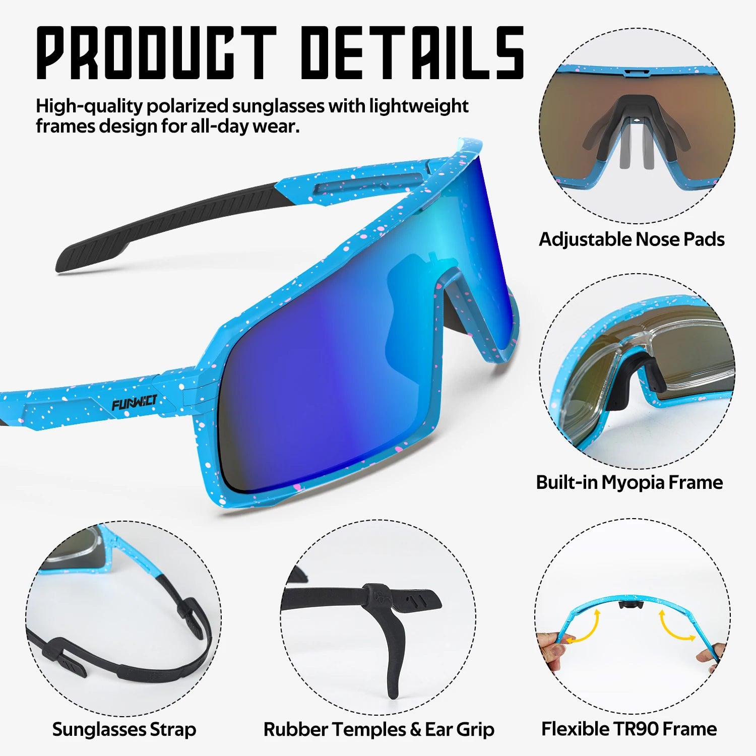 Polarized Sports Sunglasses for Men & Women – UV400 Outdoor Protection for Cycling, Hiking, Driving, Running & More - Foshkan.com