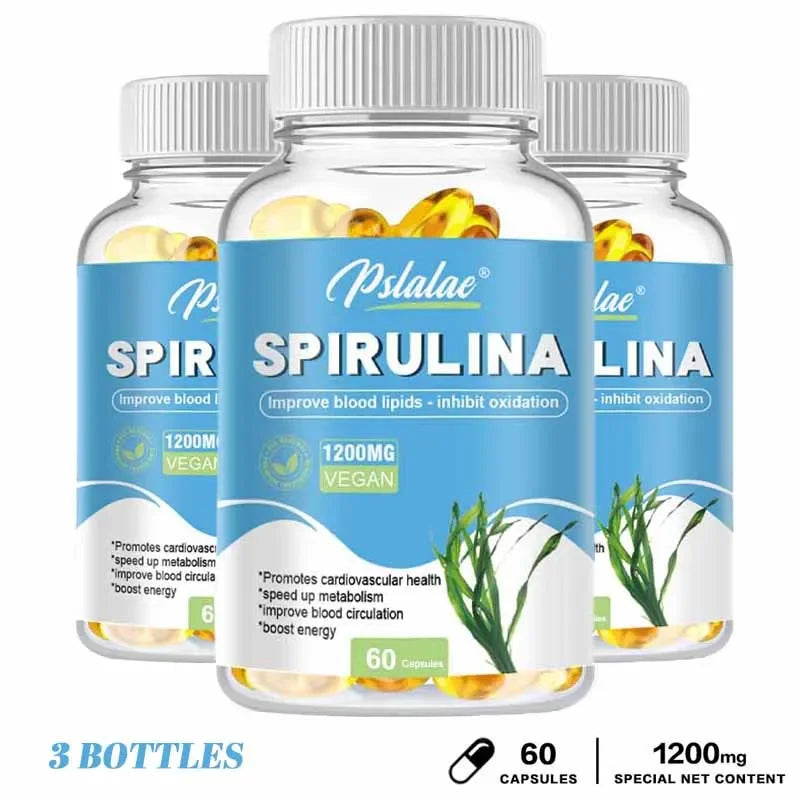 Organic Spirulina Capsules – Antioxidant Support for Heart, Eye & Brain Health | Natural Superfood Supplement - Foshkan.com