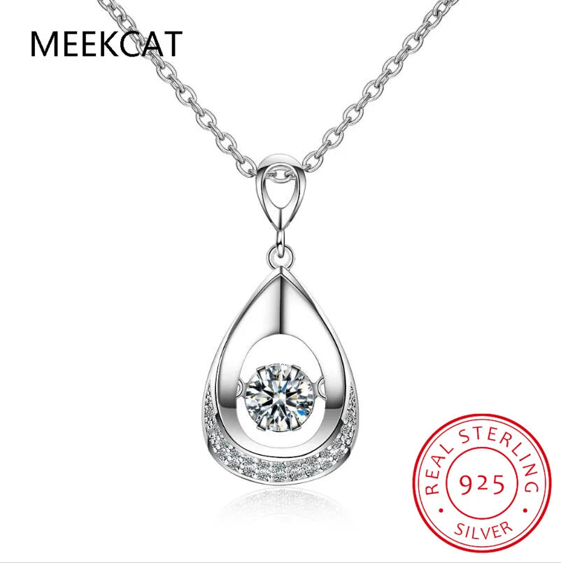 925 Sterling Silver Moissanite Necklace 0.5/1ct D Color VVS1 Water Drop Pendant Fine Jewelry for Women Gift