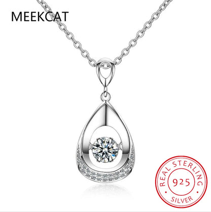 925 Sterling Silver Moissanite Necklace 0.5/1ct D Color VVS1 Water Drop Pendant Fine Jewelry for Women Gift