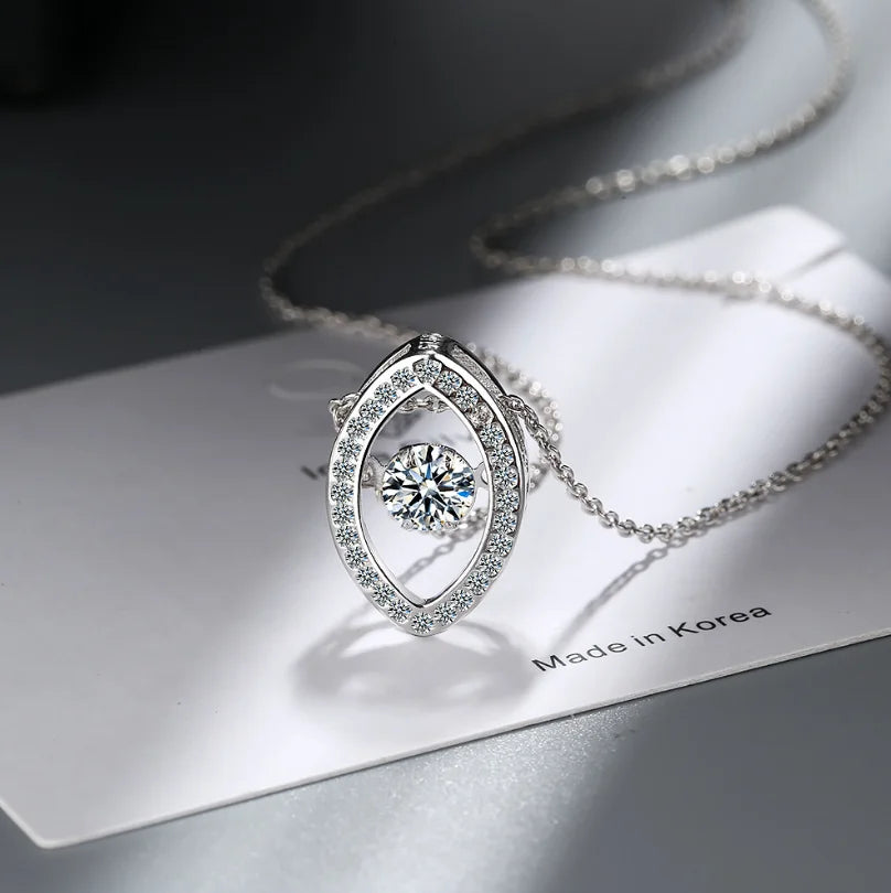 D Color 1 Carat Moissanite Teardrop Pendant Necklace for Women – S925 Sterling Silver Pt950 Chain | Elegant Wedding Jewelry Gift