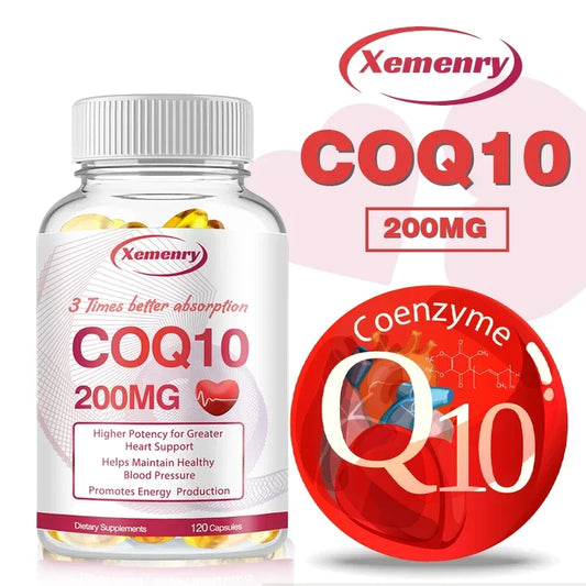 CoQ10 200mg Capsules – Heart & Cardiovascular Support | Natural Energy & Joint Health Supplement - Foshkan.com