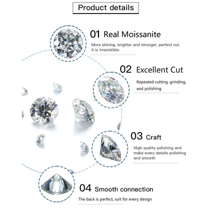 D Color Moissanite Eternity Ring for Women – 0.3CT Oval Cut, GRA Certified, 925 Sterling Silver Wedding Band - Foshkan.com