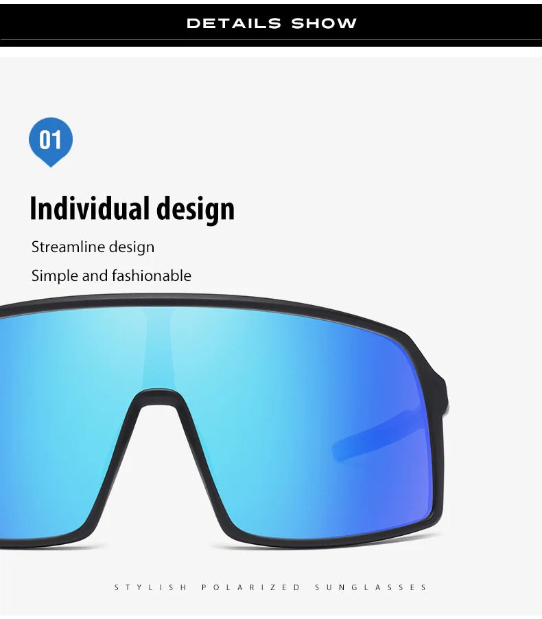 Large Frame UV400 Polarized/Photochromic Sports Cycling Bike Glasses Men Women TR90 MTB Baseball Fishing Softball Sunglasses - Foshkan.com