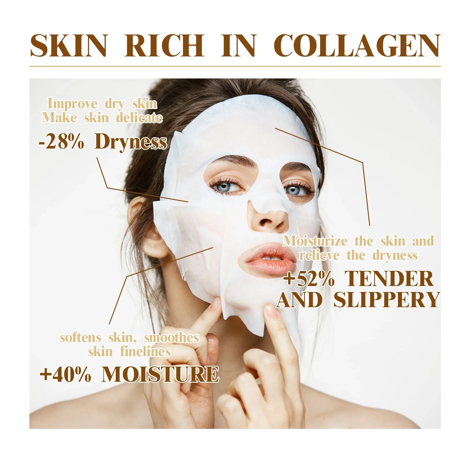 10PCS Collagen Facial Mask – Anti-Wrinkle, Anti-Aging, Moisturizing & Brightening Korean Skincare - Foshkan.com