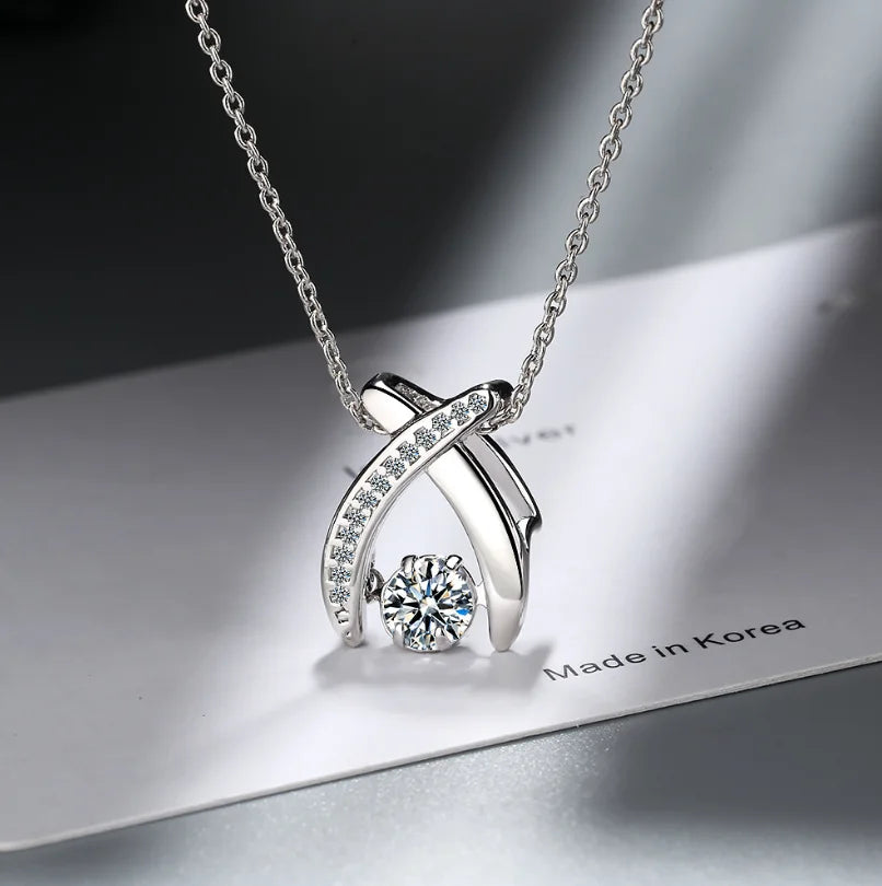 D Color 1 Carat Moissanite Teardrop Pendant Necklace for Women – S925 Sterling Silver Pt950 Chain | Elegant Wedding Jewelry Gift