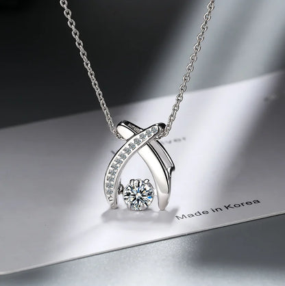 D Color 1 Carat Moissanite Teardrop Pendant Necklace for Women – S925 Sterling Silver Pt950 Chain | Elegant Wedding Jewelry Gift