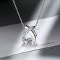 D Color 1 Carat Moissanite Teardrop Pendant Necklace for Women – S925 Sterling Silver Pt950 Chain | Elegant Wedding Jewelry Gift