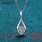 925 Sterling Silver 1 Carat Moissanite Teardrop Necklace for Women – Elegant Water Drop Pendant Clavicle Chain | Foshkan.com