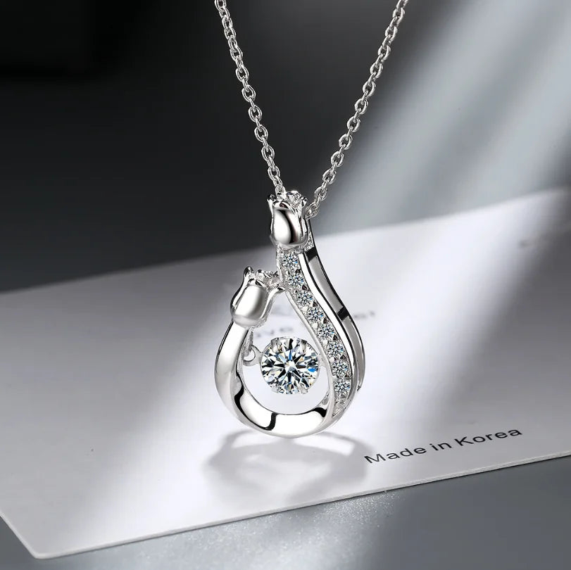 D Color 1 Carat Moissanite Teardrop Pendant Necklace for Women – S925 Sterling Silver Pt950 Chain | Elegant Wedding Jewelry Gift