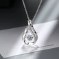D Color 1 Carat Moissanite Teardrop Pendant Necklace for Women – S925 Sterling Silver Pt950 Chain | Elegant Wedding Jewelry Gift