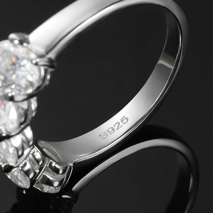 D Color Moissanite Eternity Ring for Women – 0.3CT Oval Cut, GRA Certified, 925 Sterling Silver Wedding Band - Foshkan.com