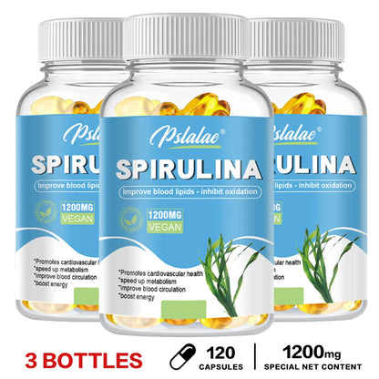 Organic Spirulina Capsules – Antioxidant Support for Heart, Eye & Brain Health | Natural Superfood Supplement - Foshkan.com