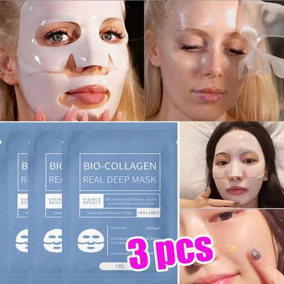 1/3/5/10PCS Bio Collagen Face Mask – Anti-Wrinkle, Firming & Brightening Korean Skincare for Fine Lines & Anti-Aging - Foshkan.com