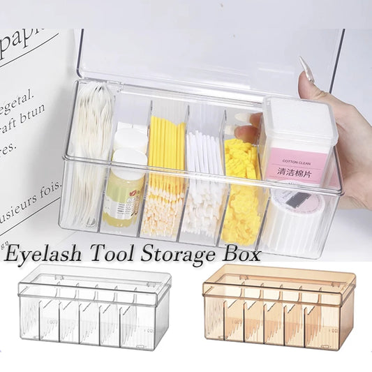 Transparent Eyelash Organizer Display Rack – Lash Extension Storage Box for Eyelash Tools, Cotton Swabs & Grafting Supplies - Foshkan.com