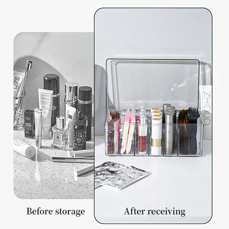 Transparent Eyelash Organizer Display Rack – Lash Extension Storage Box for Eyelash Tools, Cotton Swabs & Grafting Supplies - Foshkan.com