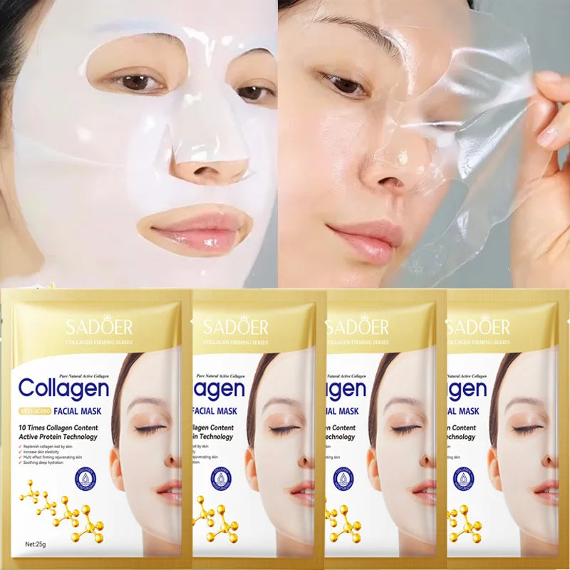 10PCS Collagen Facial Mask – Anti-Wrinkle, Anti-Aging, Moisturizing & Brightening Korean Skincare - Foshkan.com