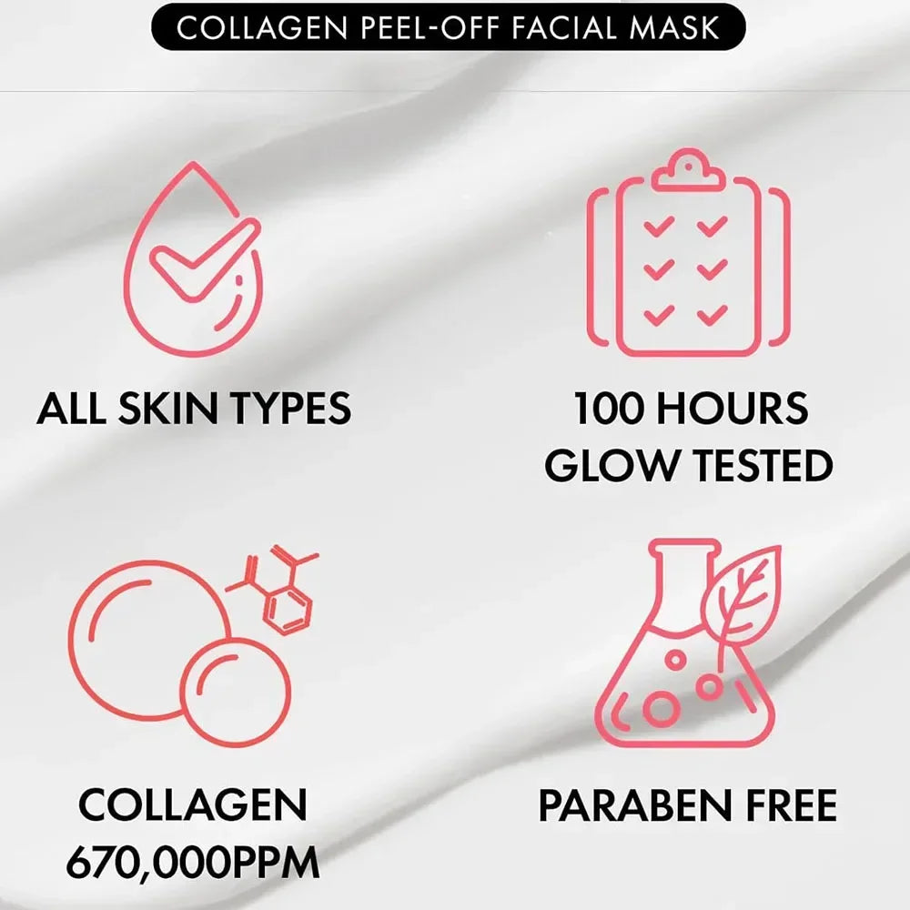 Real Collagen Fit Wrapping Mask – 670,000ppm Collagen Peel-Off Facial Mask for Firming, Hydration, Glow & Glass Skin - Foshkan.com