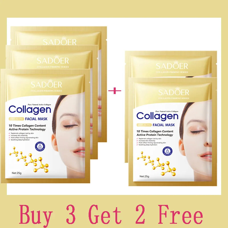 10PCS Collagen Facial Mask – Anti-Wrinkle, Anti-Aging, Moisturizing & Brightening Korean Skincare - Foshkan.com