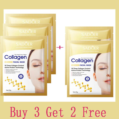 10PCS Collagen Facial Mask – Anti-Wrinkle, Anti-Aging, Moisturizing & Brightening Korean Skincare - Foshkan.com