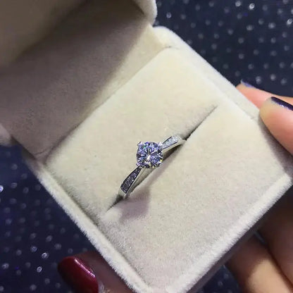 Hot Luxury Crystal 925 Sterling Silver Diamond Ring For Woman Beautiful Moissanite Ring Fashion Noble Wedding Party Jewelry - Foshkan.com