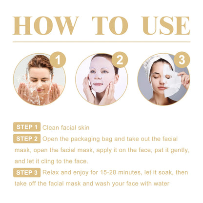 10PCS Collagen Facial Mask – Anti-Wrinkle, Anti-Aging, Moisturizing & Brightening Korean Skincare - Foshkan.com