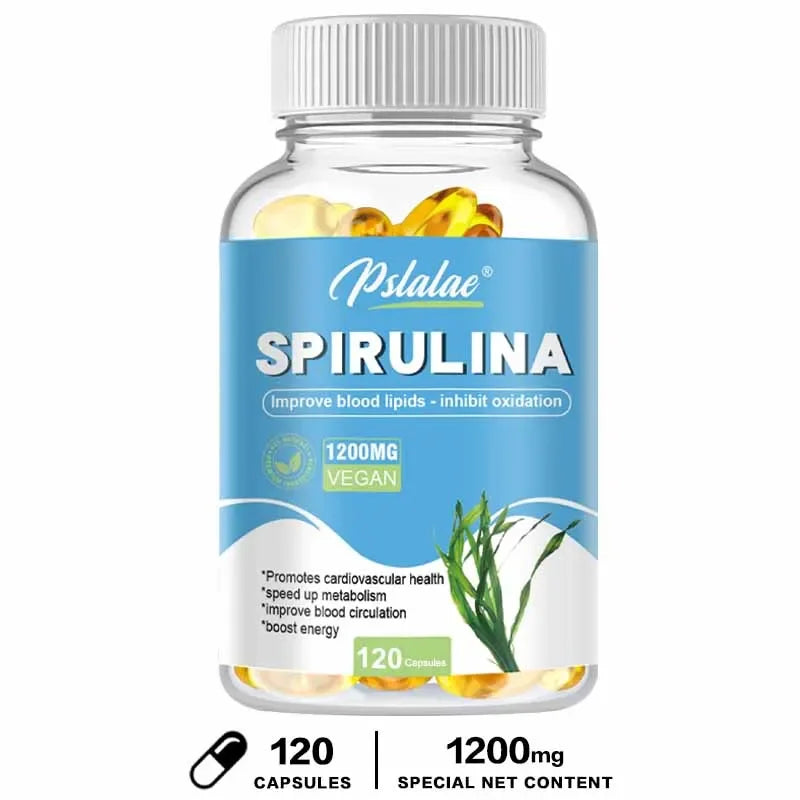 Organic Spirulina Capsules – Antioxidant Support for Heart, Eye & Brain Health | Natural Superfood Supplement - Foshkan.com