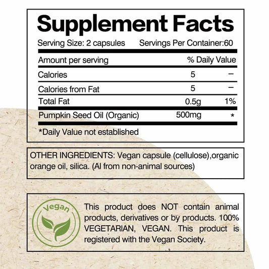 Pumpkin Seed Oil - Prostate Health, Skin, Heart & Brain Health, Bladder Control - Foshkan.com