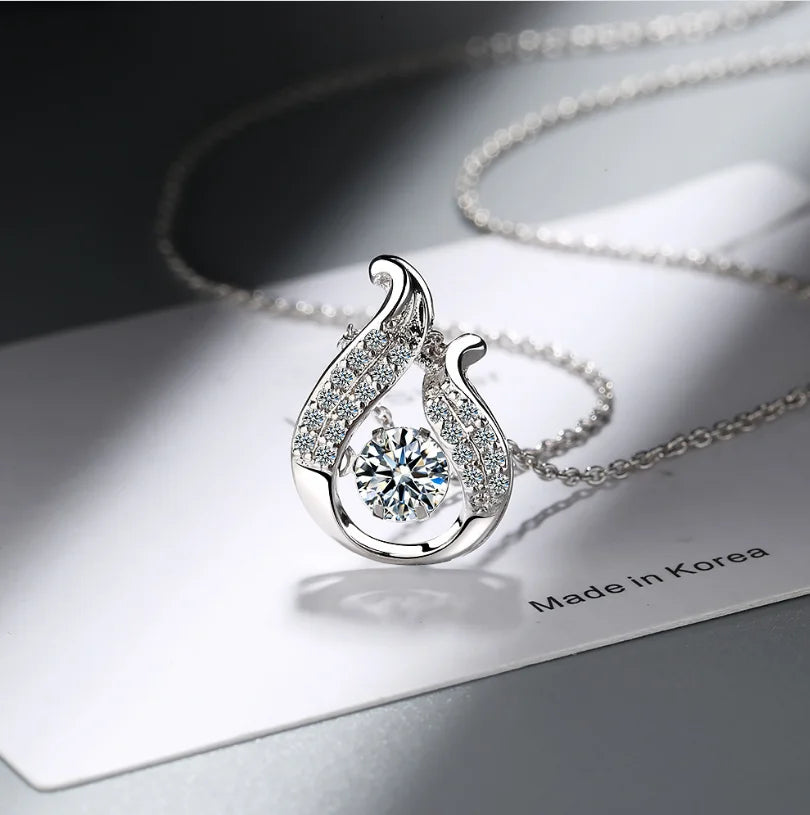D Color 1 Carat Moissanite Teardrop Pendant Necklace for Women – S925 Sterling Silver Pt950 Chain | Elegant Wedding Jewelry Gift