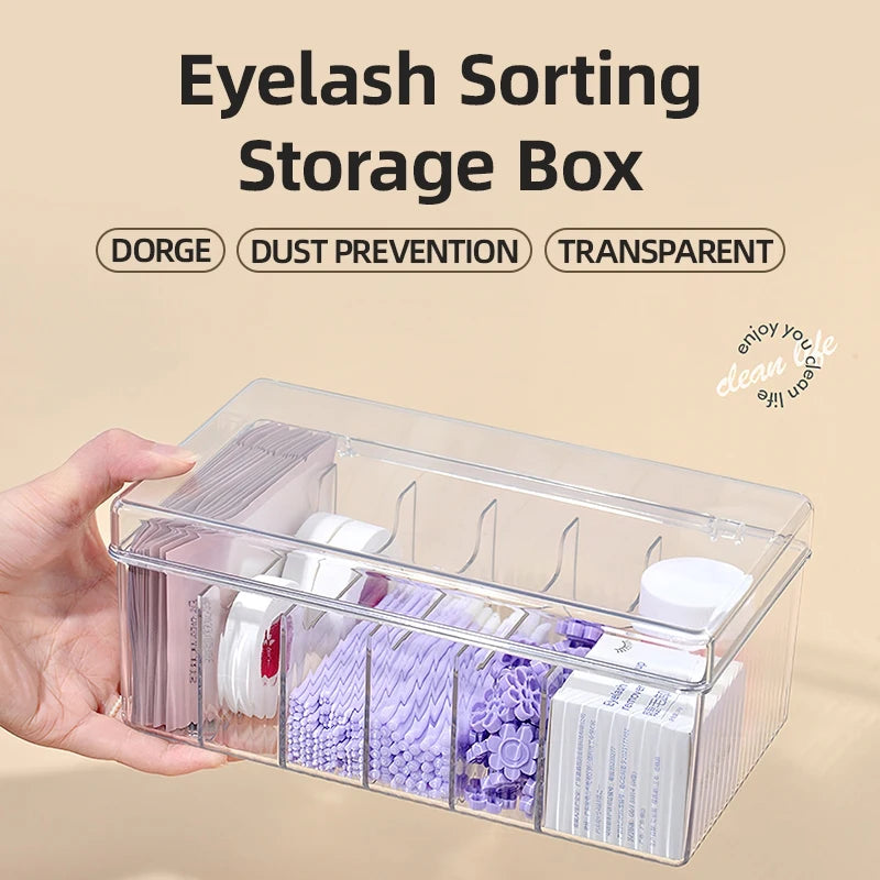 Transparent Eyelash Organizer Display Rack – Lash Extension Storage Box for Eyelash Tools, Cotton Swabs & Grafting Supplies - Foshkan.com
