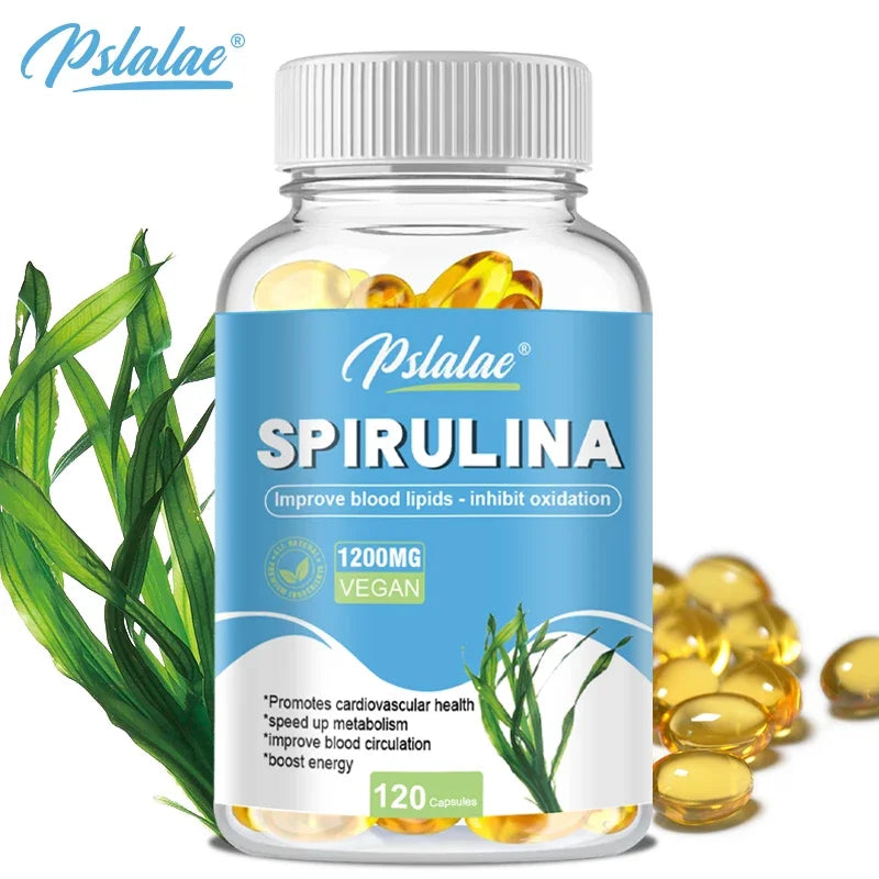 Organic Spirulina Capsules – Antioxidant Support for Heart, Eye & Brain Health | Natural Superfood Supplement - Foshkan.com