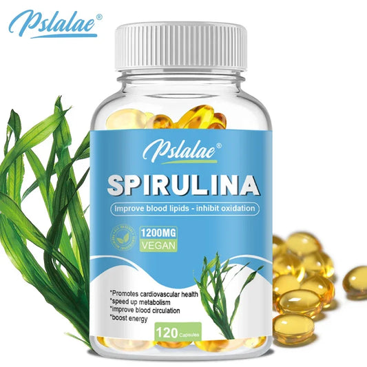 Organic Spirulina Capsules – Antioxidant Support for Heart, Eye & Brain Health | Natural Superfood Supplement - Foshkan.com