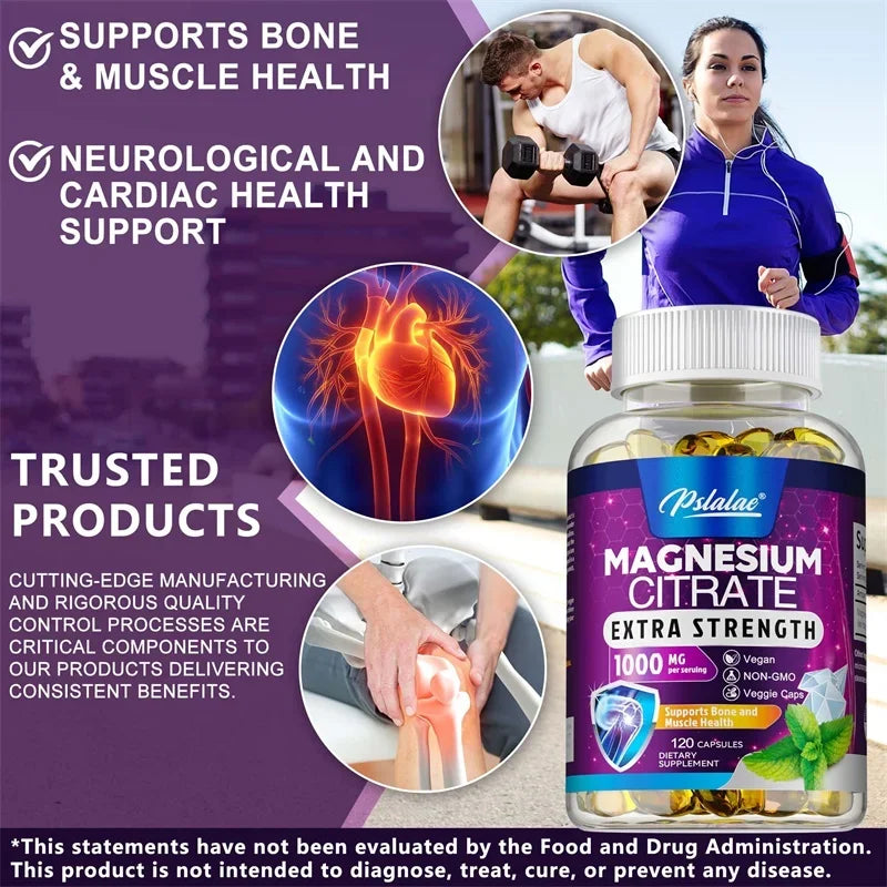 Magnesium Citrate - Supports Digestive Health, Muscle, Nerve, Bone and Heart Health - Foshkan.com